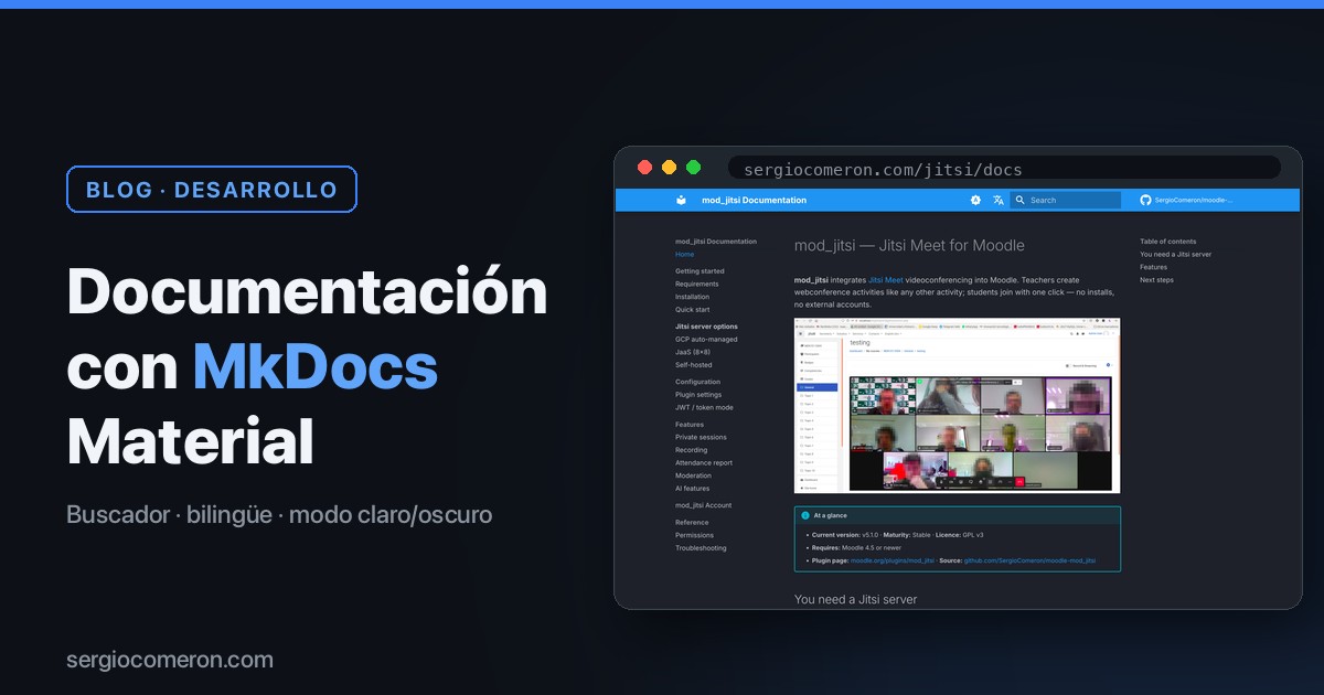 De README a sitio de documentación bilingüe con MkDocs Material